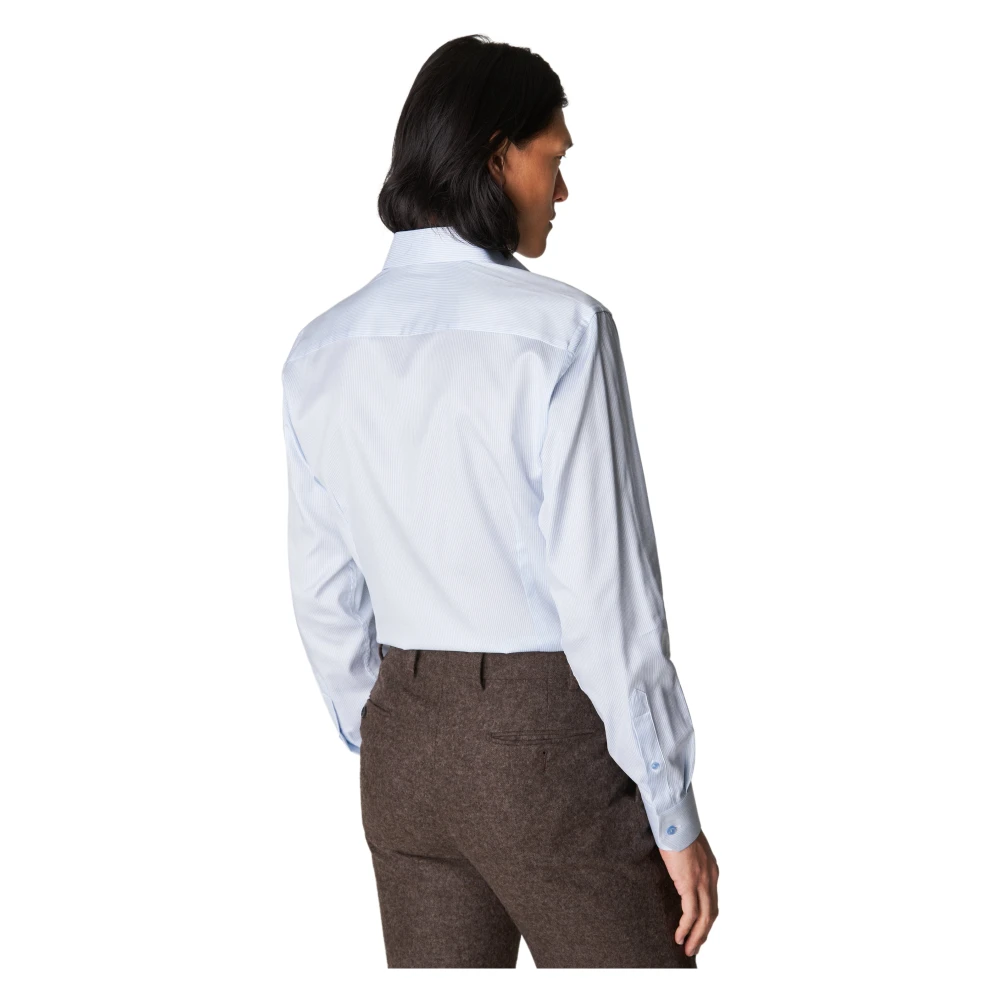Eton Gestreept katoen-lyocell stretch overhemd White Heren