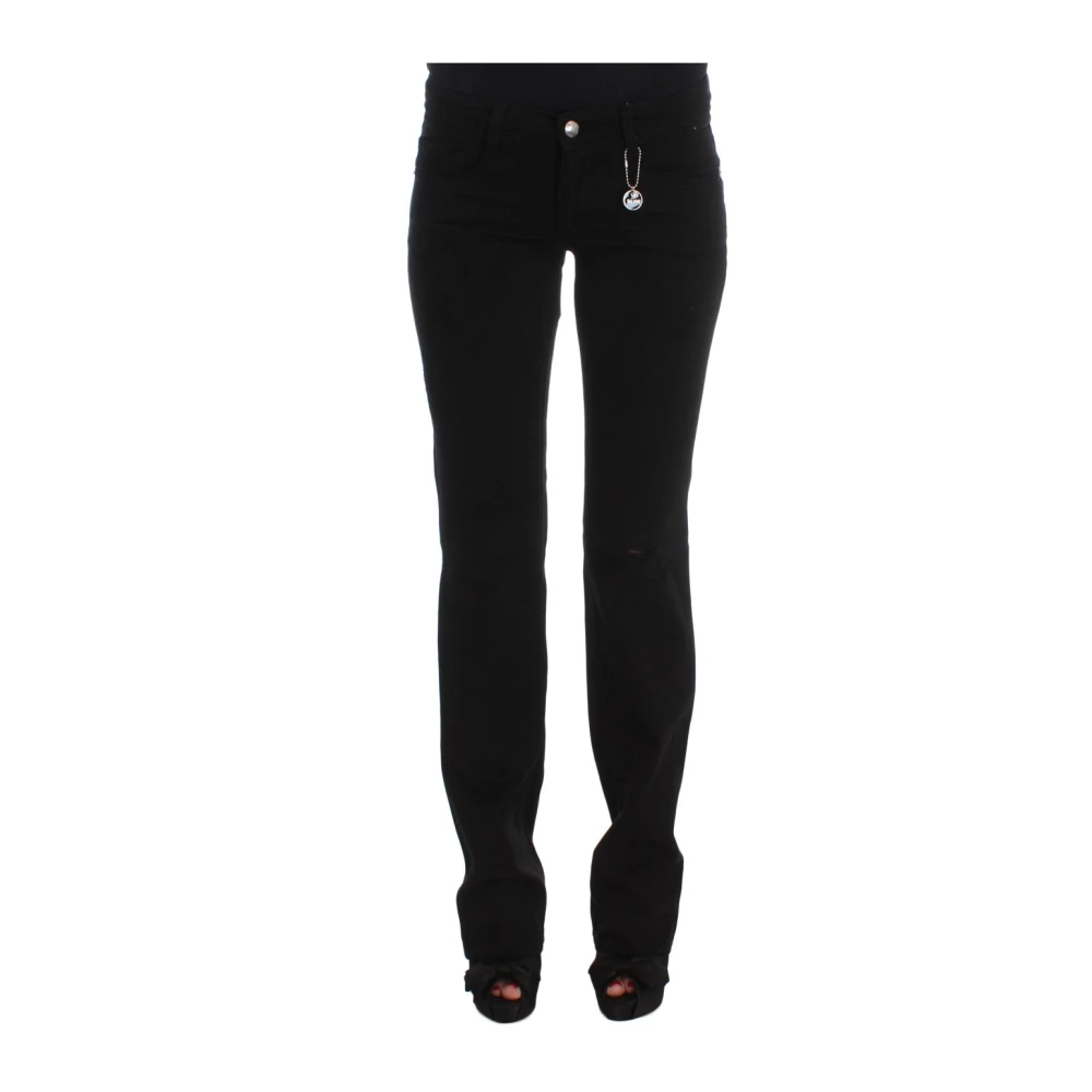 Costume National Women's Black Slim Fit Jeans, W26, Cotton Slim Fit Bootcut Jeans