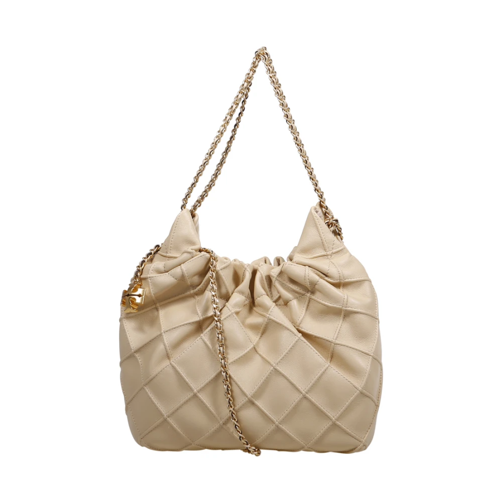 TORY BURCH Vanilla Soft Serve Mini Hobo Tas Beige Dames