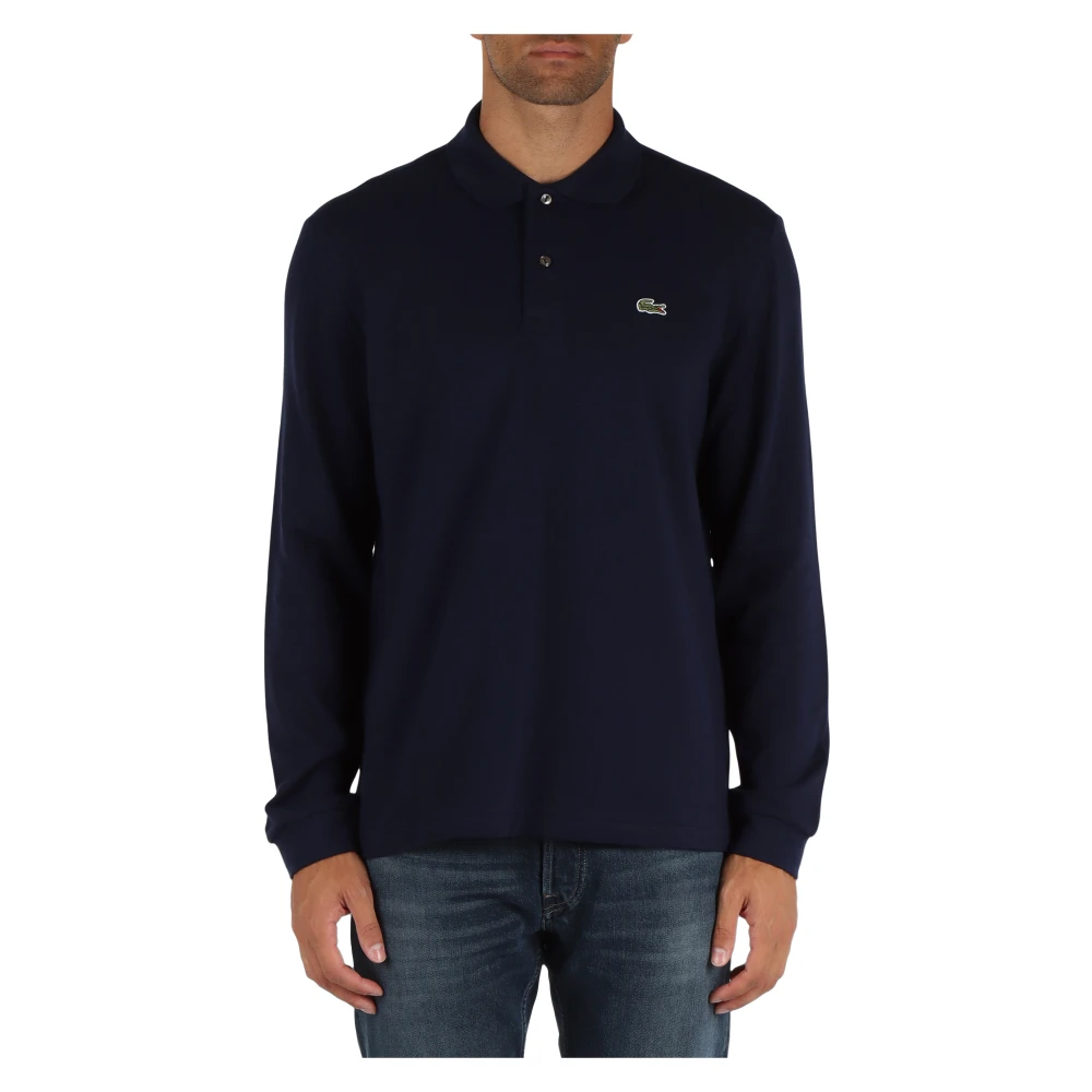 Lacoste Klassieke pasvorm katoenen poloshirt lange mouw Blue Heren