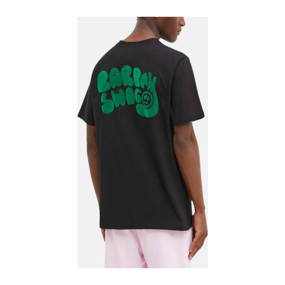 Barrow Katoenen T-shirt met Print Voor- en Achterkant Black Heren