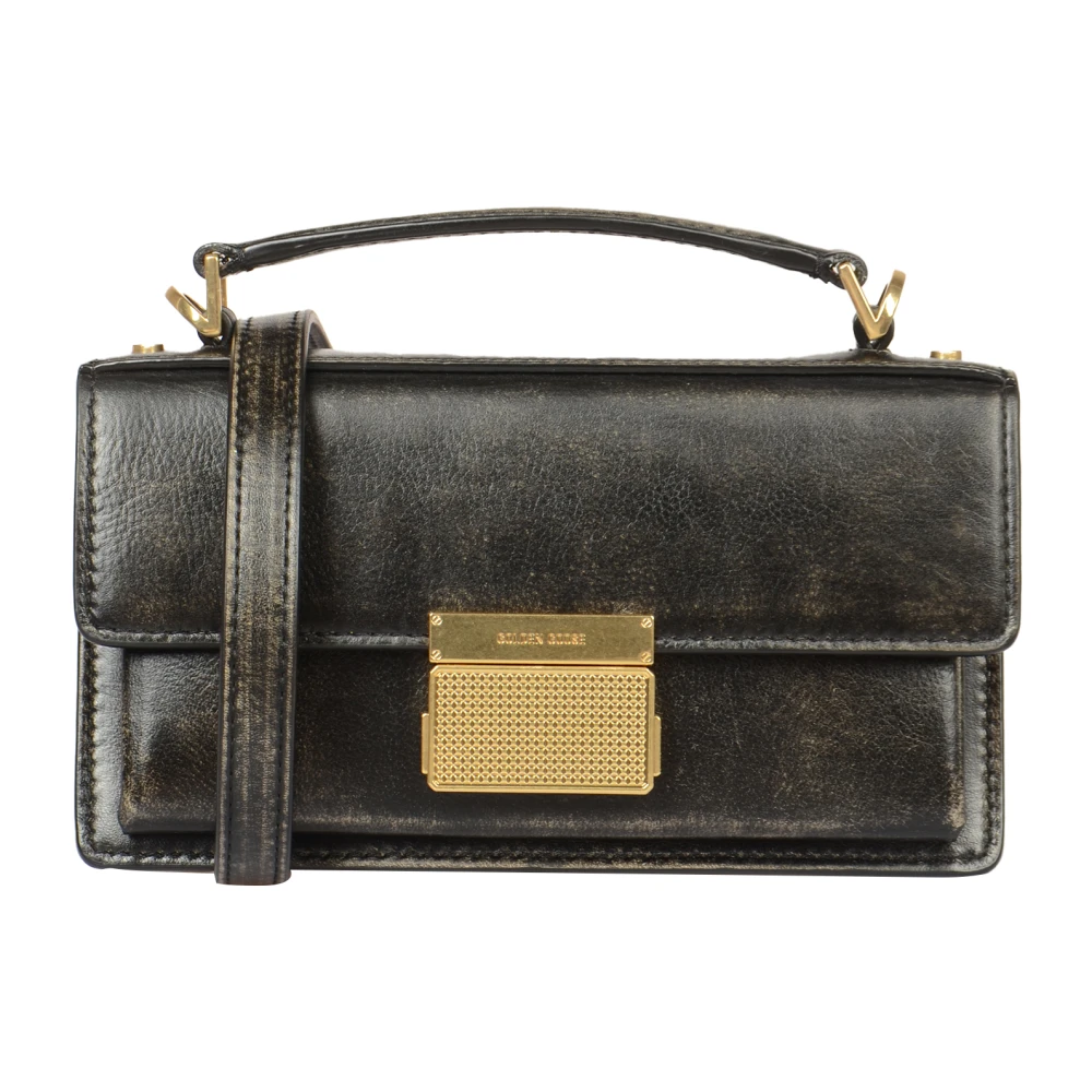 Golden Goose Zwarte Distressed Bull Leren Bodytas Black Dames