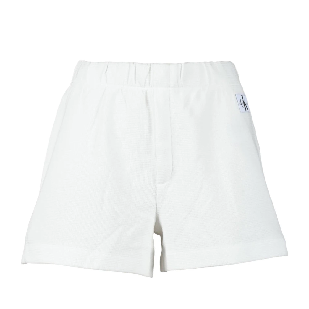 Calvin Klein Jeans Katoenen Denim Shorts White Dames