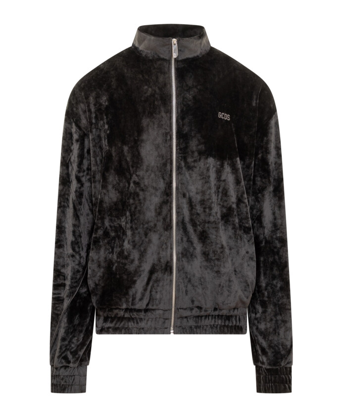 sweatshirt-en-velours-noir-a-zip
