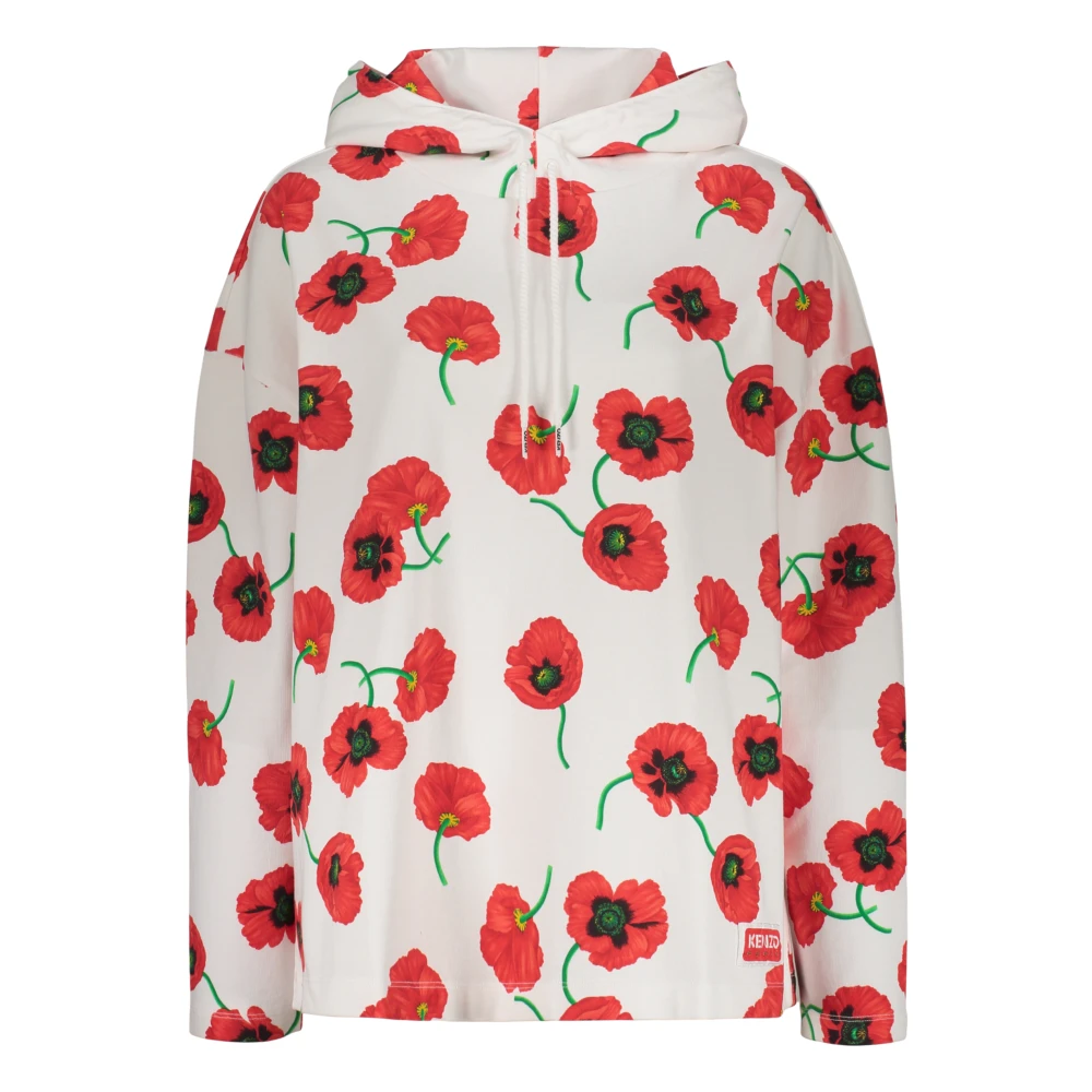 Kenzo Gedrukte katoenen hoodie met verstelbare capuchon Multicolor Dames