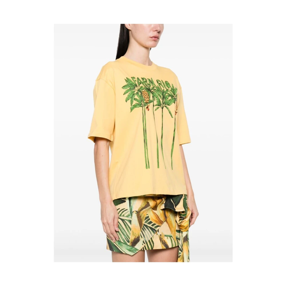 Farm Rio Gele Banaan Grafische Print T-shirt Yellow Dames