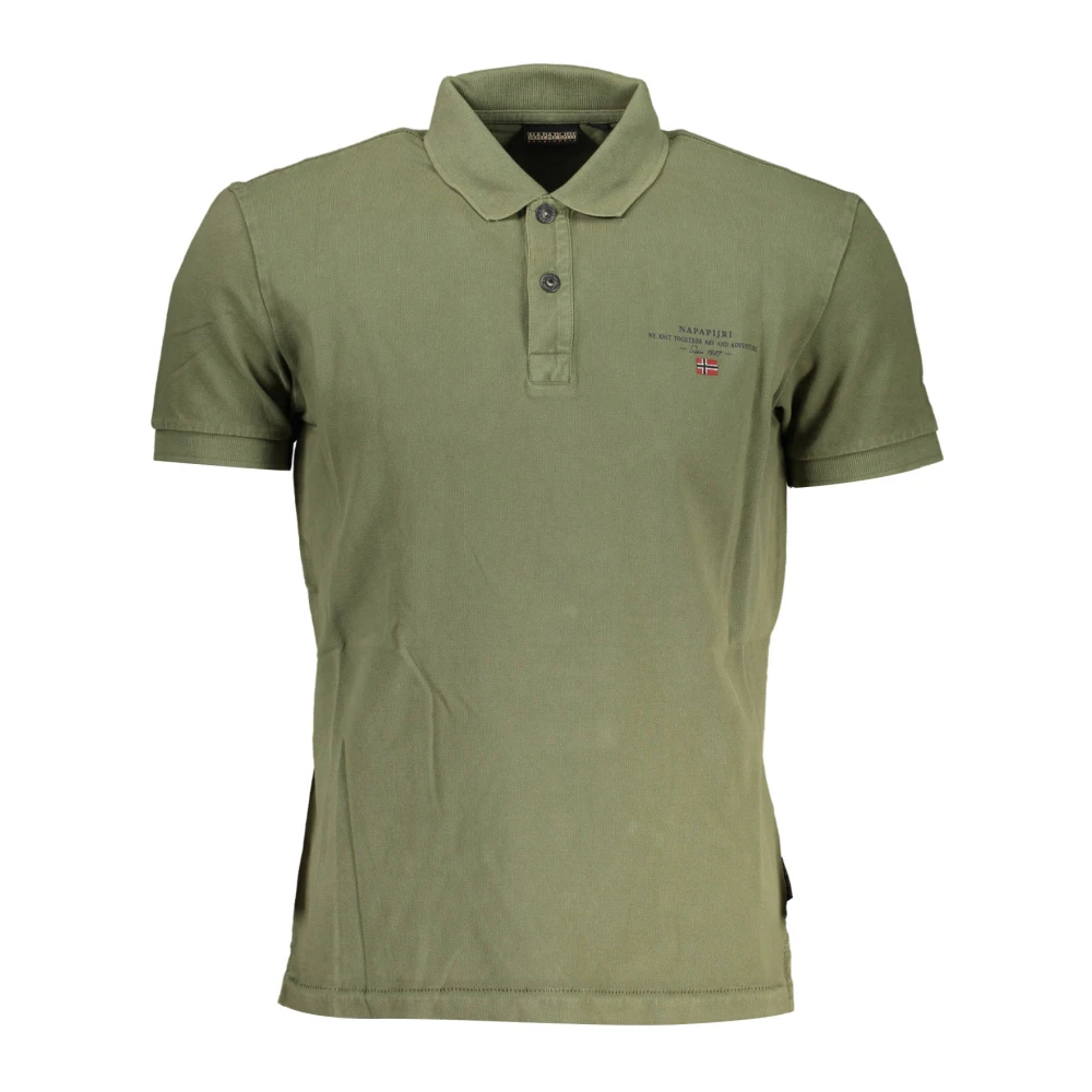Napapijri Men's Green Polo Shirts, S, Short Sleeve Polo Shirt
