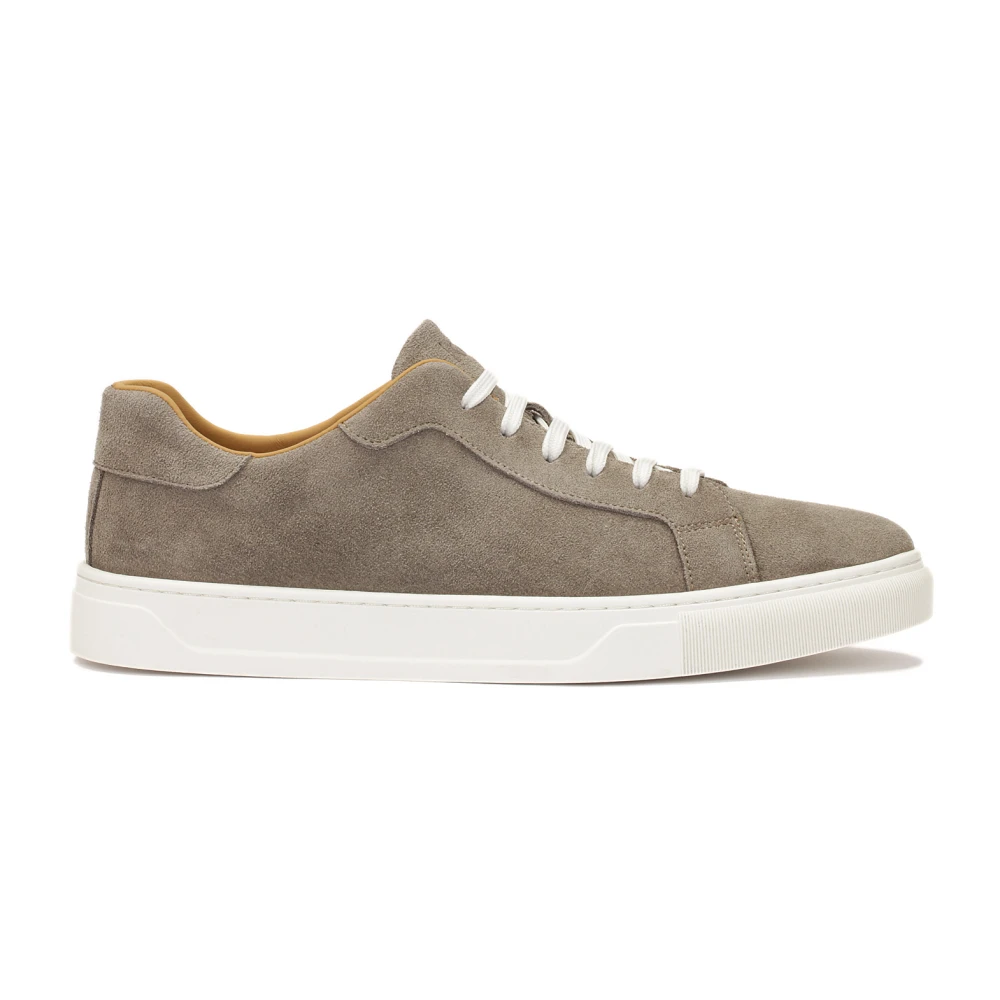 Kazar Minimalistische suède sneakers in taupe Beige