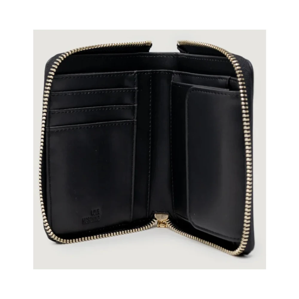 Love Moschino Zwarte Portemonnee met Logo Letters Black Dames