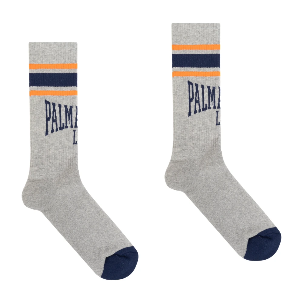 Palm Angels Sokken met logo Gray Heren