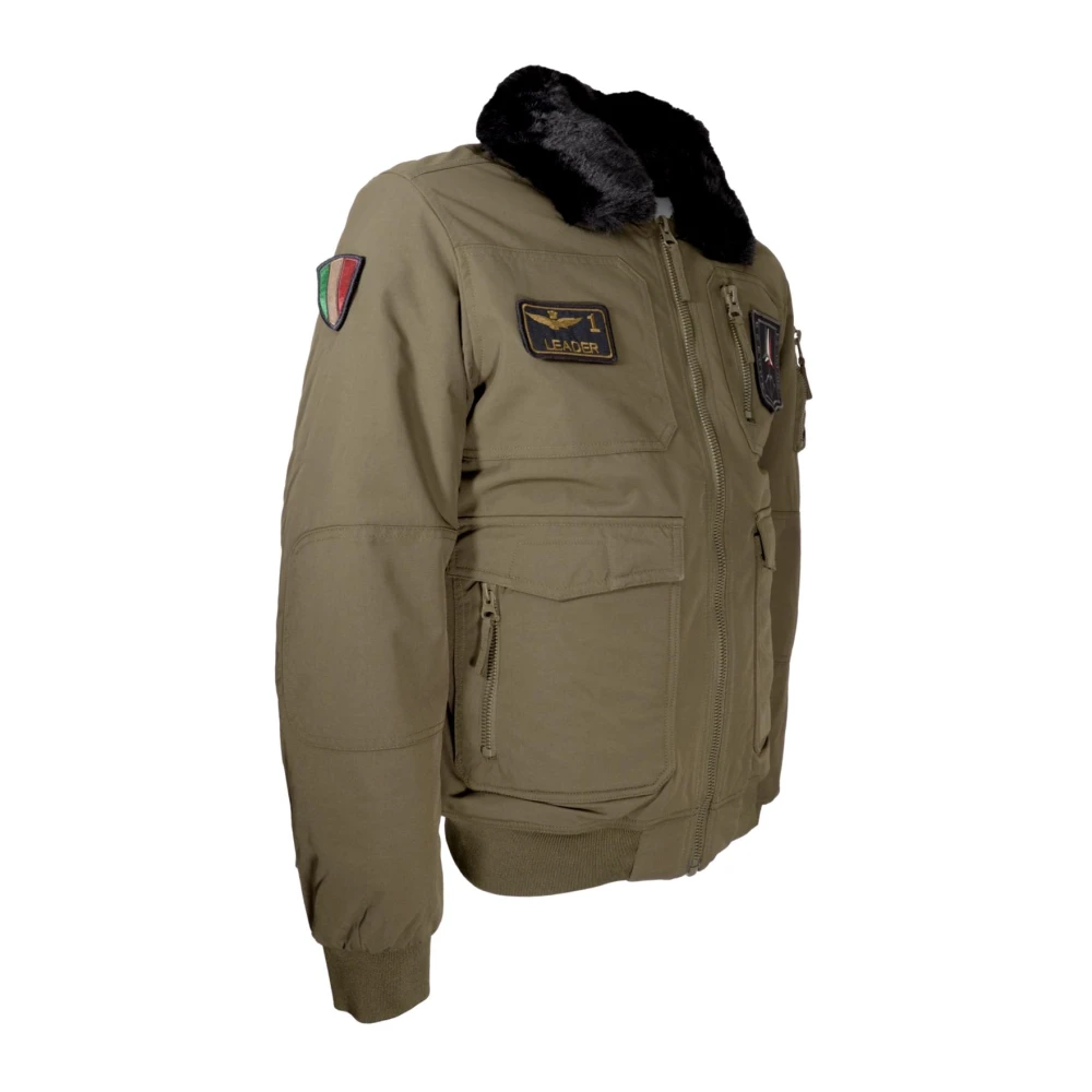 aeronautica militare Pilot Jack met Afneembare Kraag Green Heren