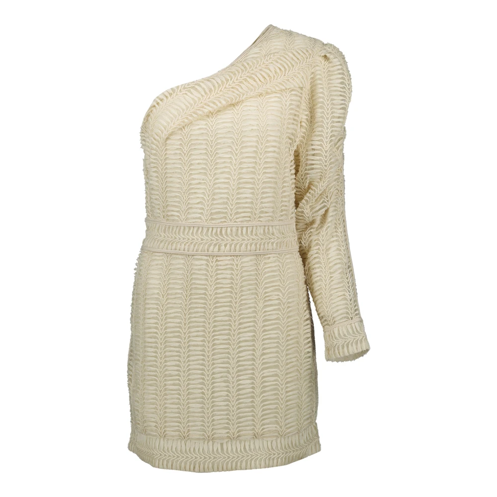 Iro Women's Beige Embroidered Asymmetric Dress Dannie Small