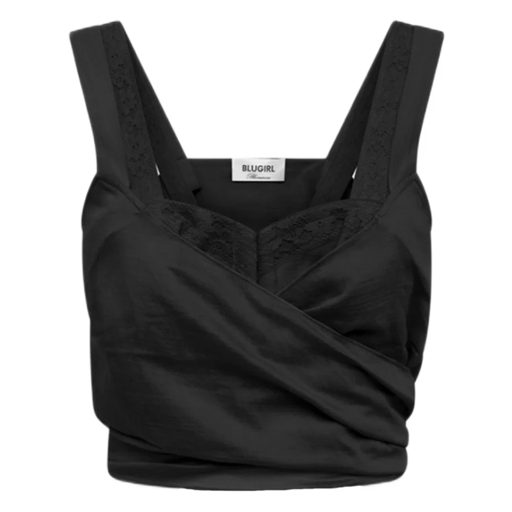 Blugirl Women's Blue Top With Lace - Sleeveless Tops - S - Tops