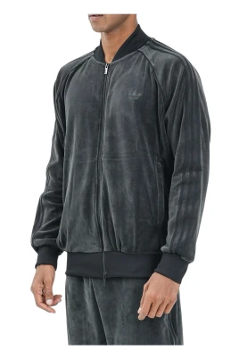 Velour Zip Sweatshirt