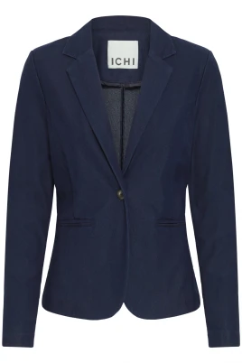Denim Blazer Mörkblå Klassisk Stil