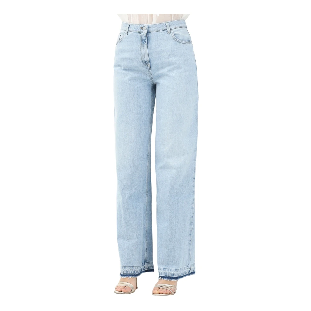 ViCOLO Lichte Denim Flared Enkel Jeans Blue Dames