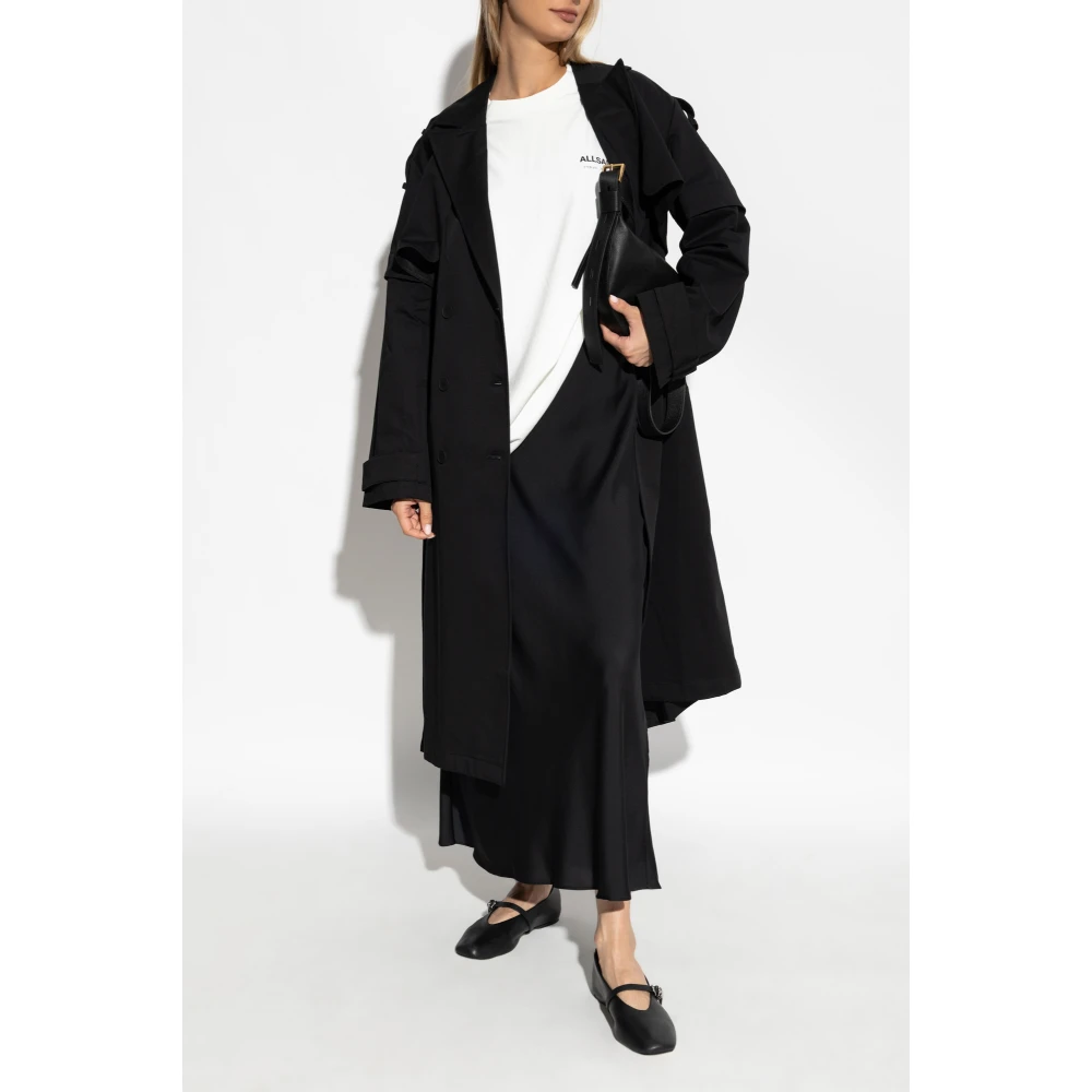 AllSaints Trench Coat Clyde Black Dames