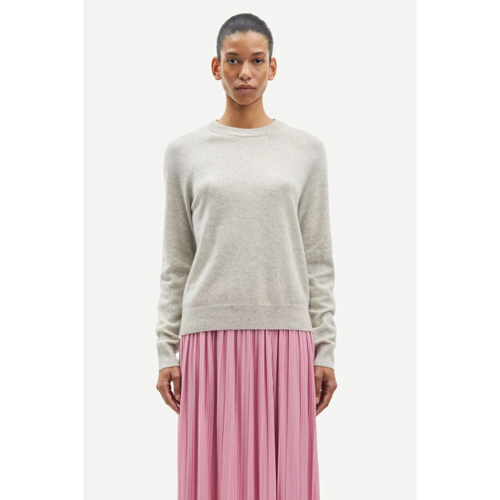 Samsøe Cashmere Raglan Trui Gray Dames