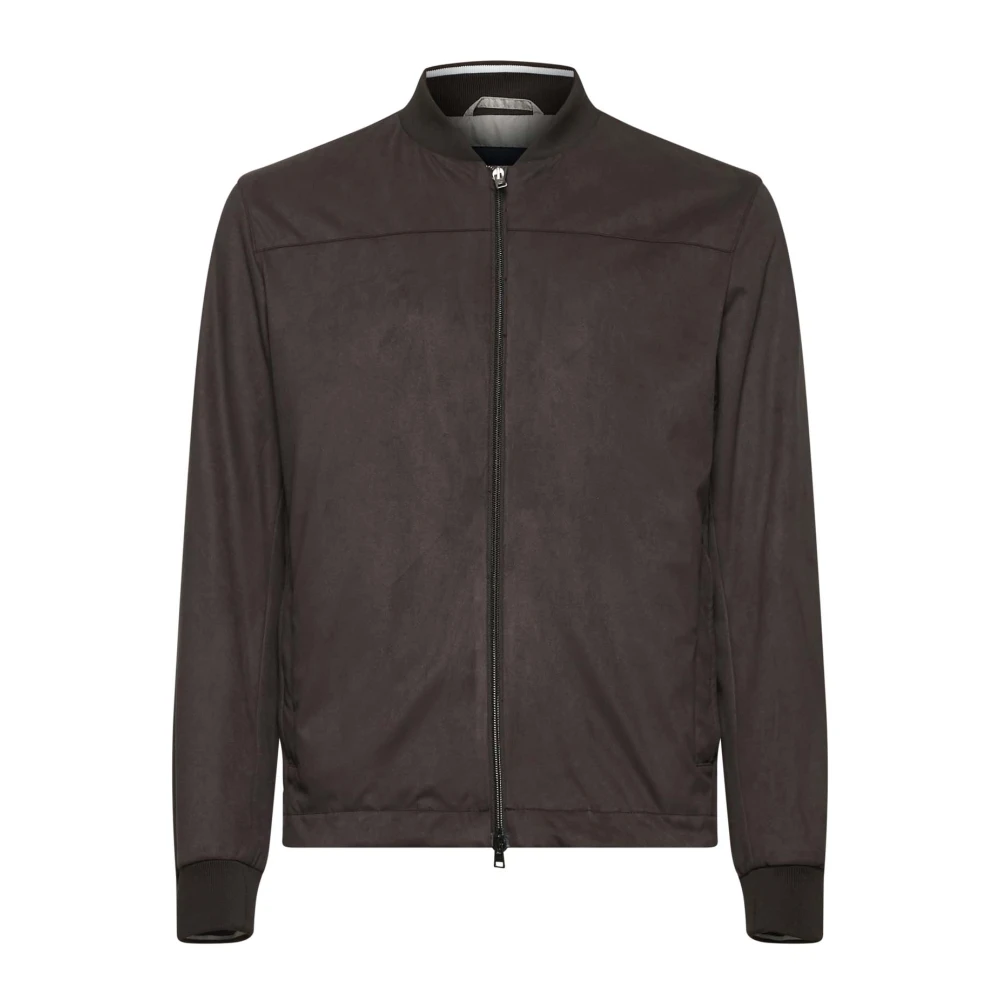 Herno Bruine Bomberjack met Geribbelde Kraag Brown Heren