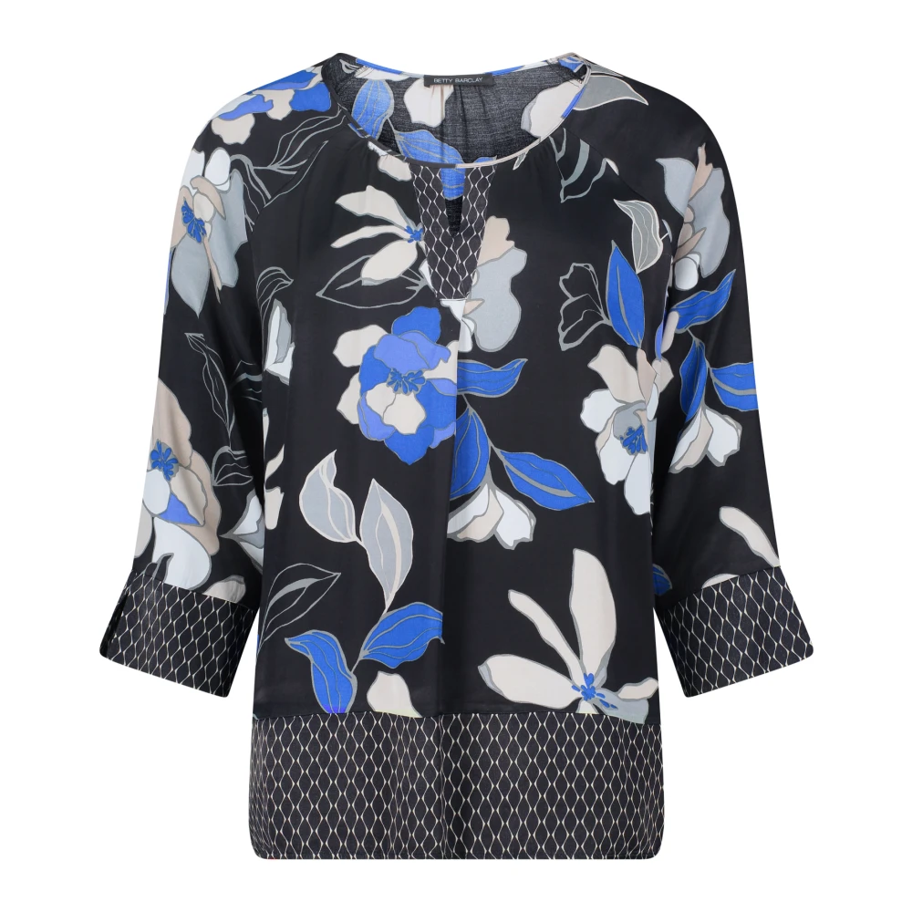 Betty Barclay Gestippelde slipblouse met gerimpelde V-hals Multicolor Dames