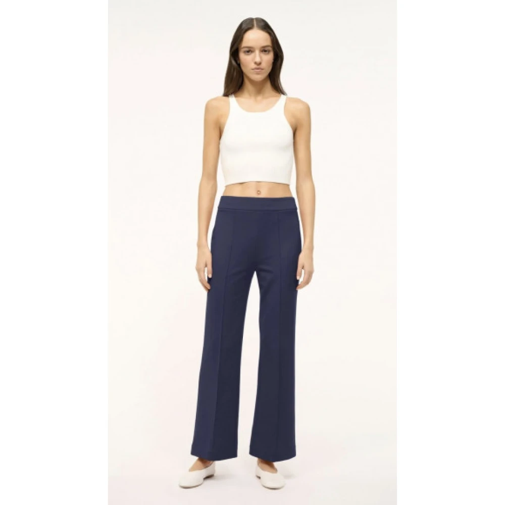 Staud Enkellange Ponte Gebreide Broek Blue Dames