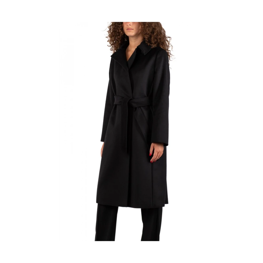 Max Mara Studio Stijlvolle Jas met Bcollag Ontwerp Black Dames