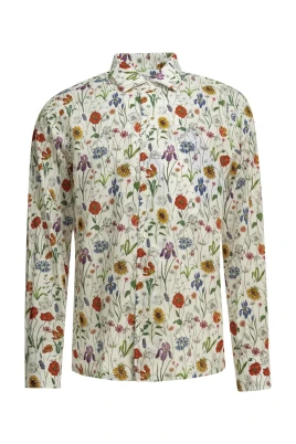 Botanisk Print Långärmad Skjorta