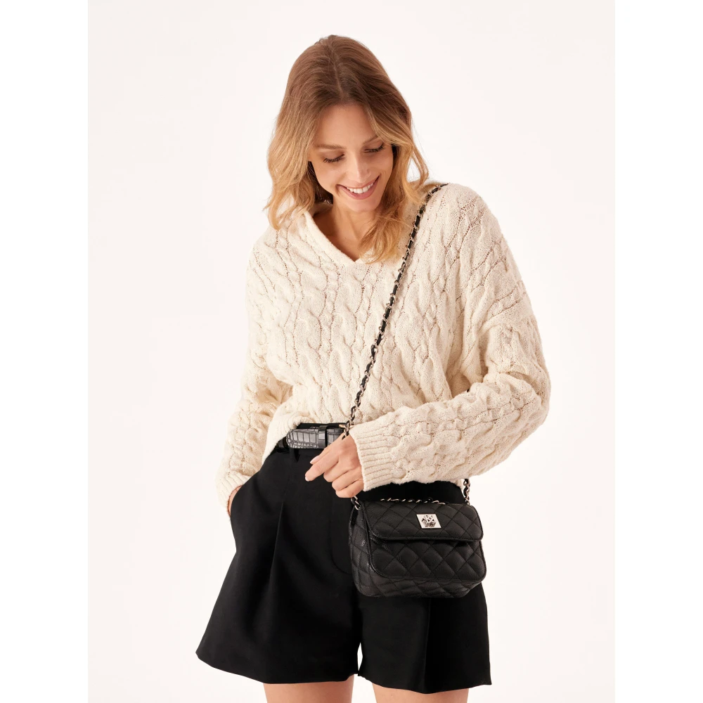 Kazar Kleine gewatteerde handtas met elegante sluiting Black Dames