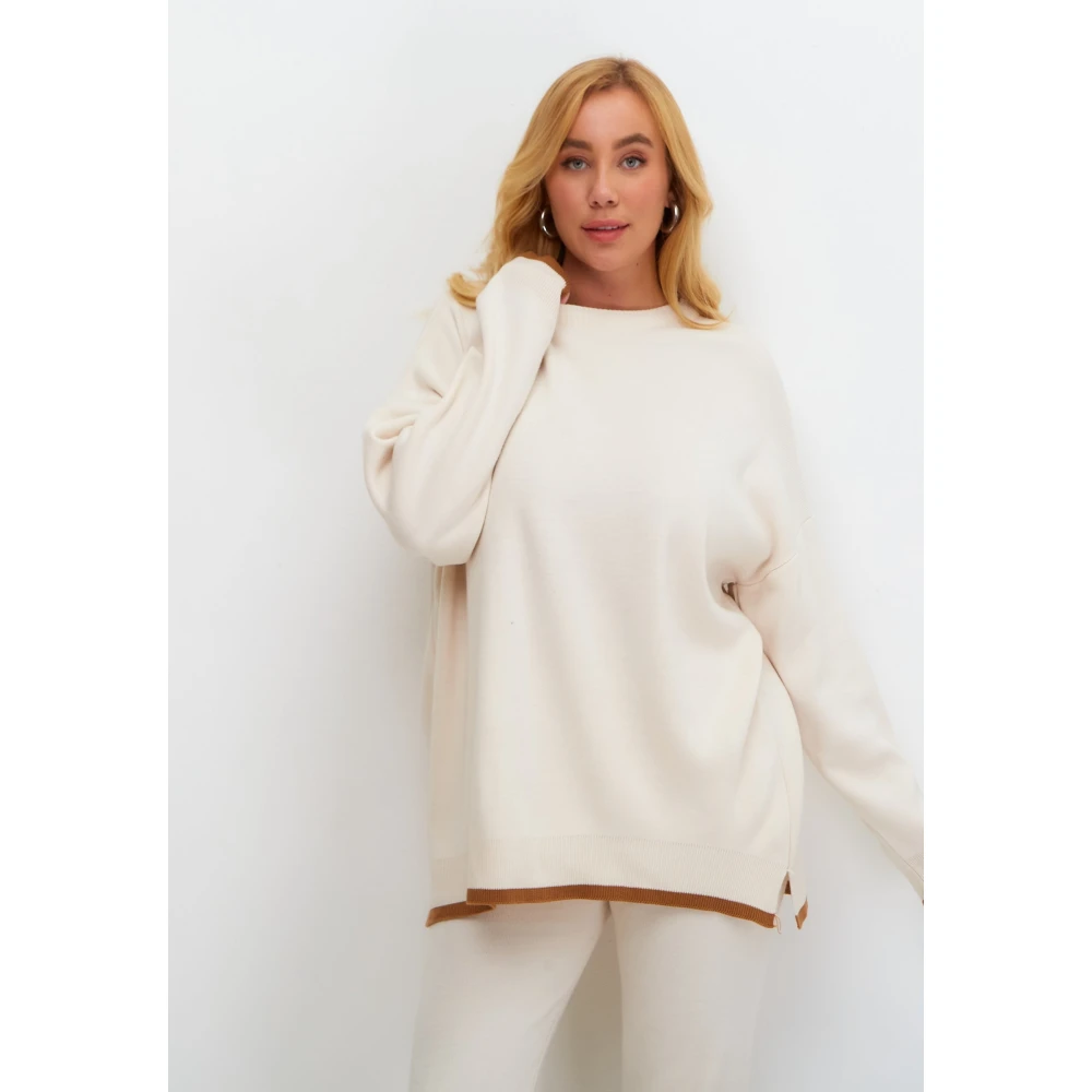 Cesare Gaspari Oversized Jogger set Beige Dames