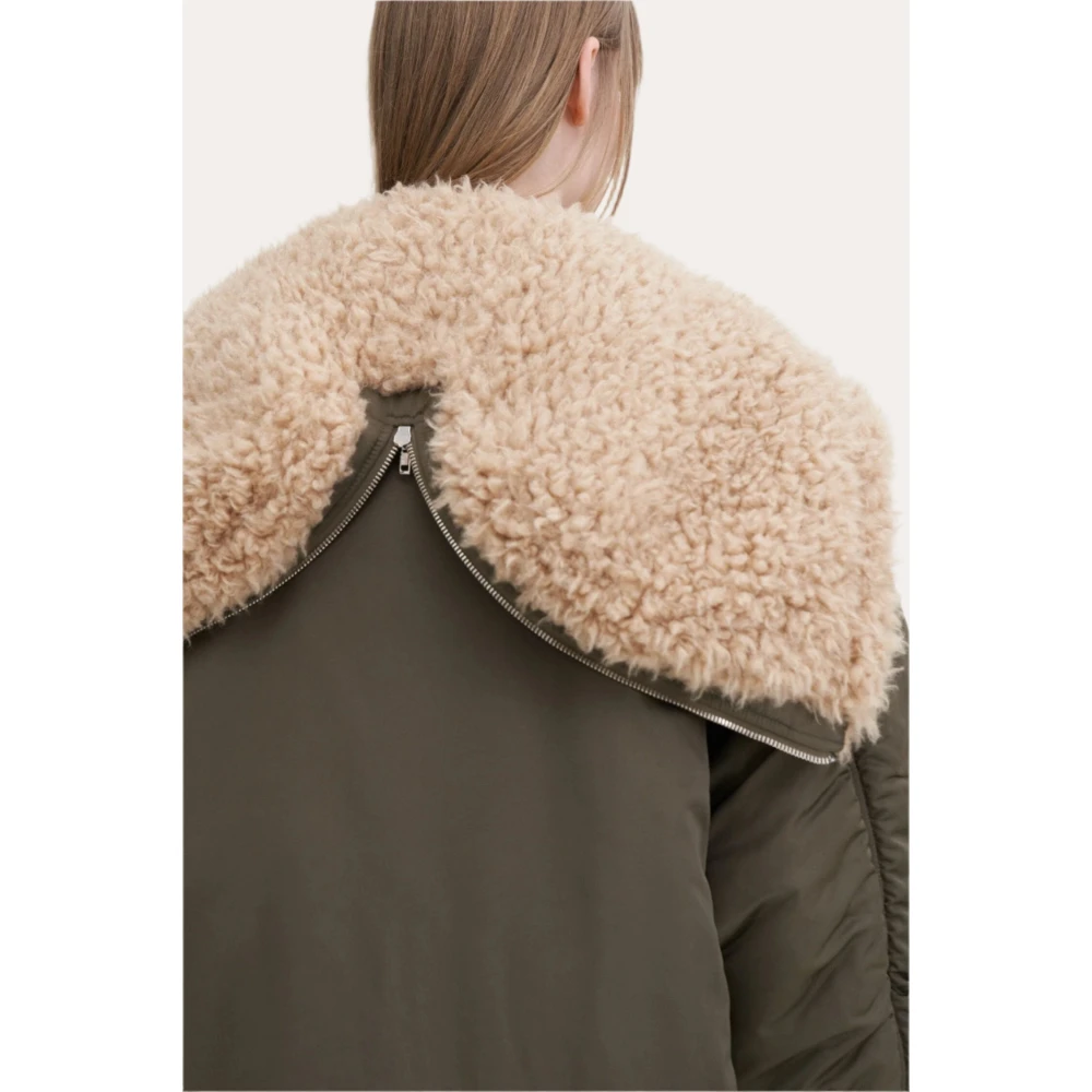Filippa K Khaki Hooded Bomberjack Green Dames
