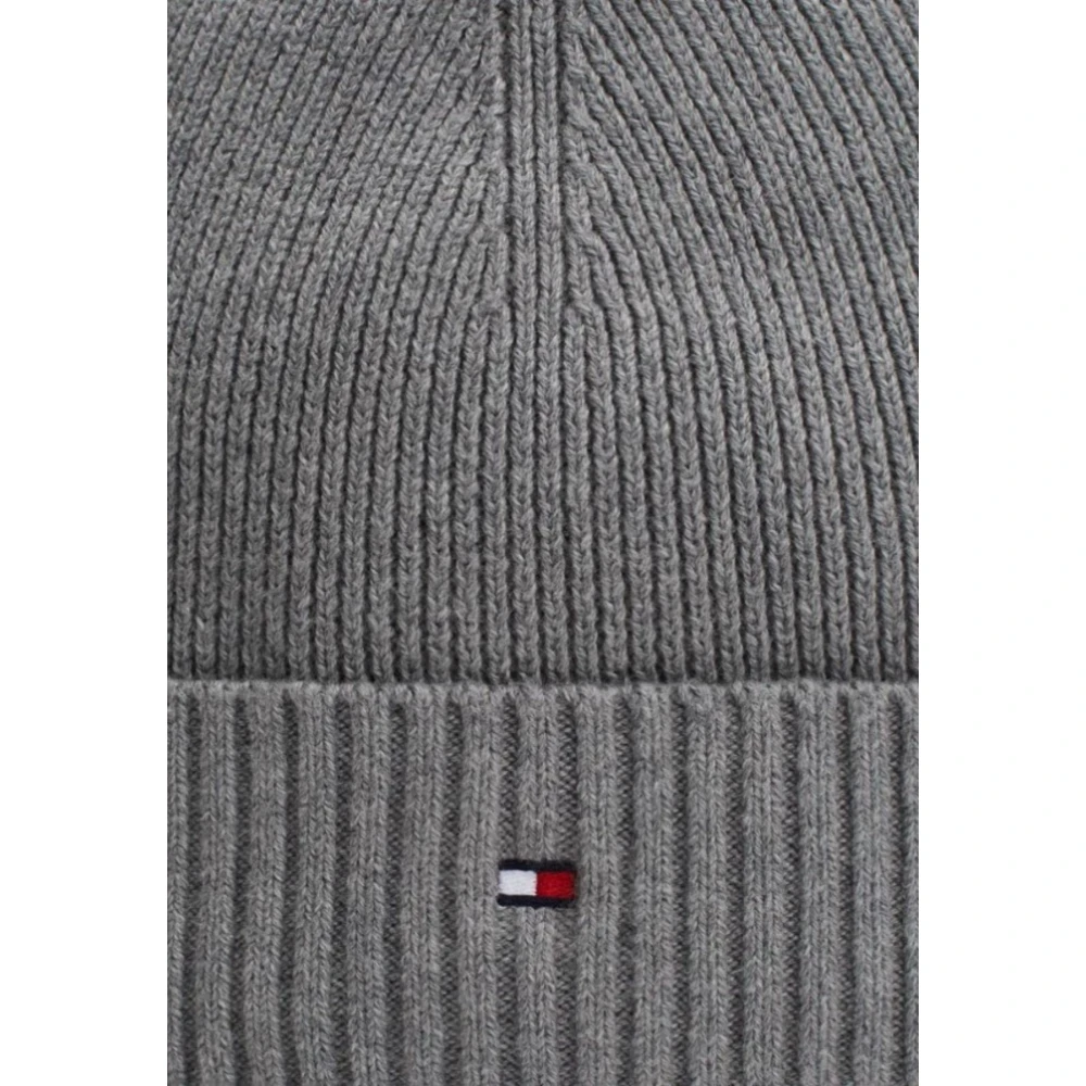 Tommy Hilfiger Pima Katoen Beanie Vlag Ontwerp Gray Heren