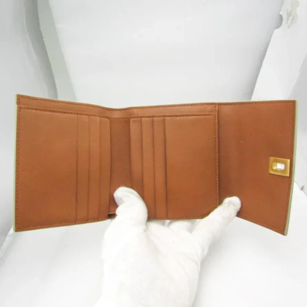 Bottega Veneta Vintage Pre-owned Leather wallets Beige Dames