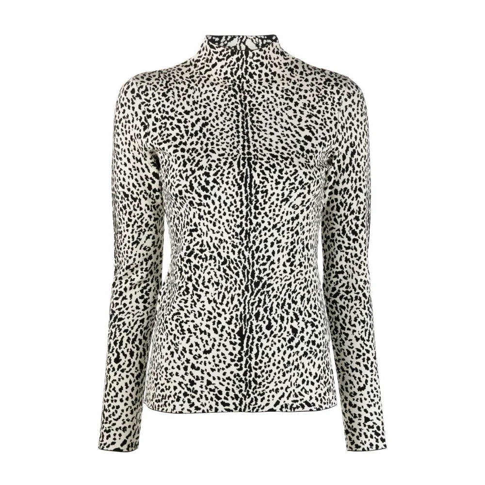 Proenza Schouler Multifärgad Cheetah Jacquard Turtleneck Sweater Multicolor, Dam