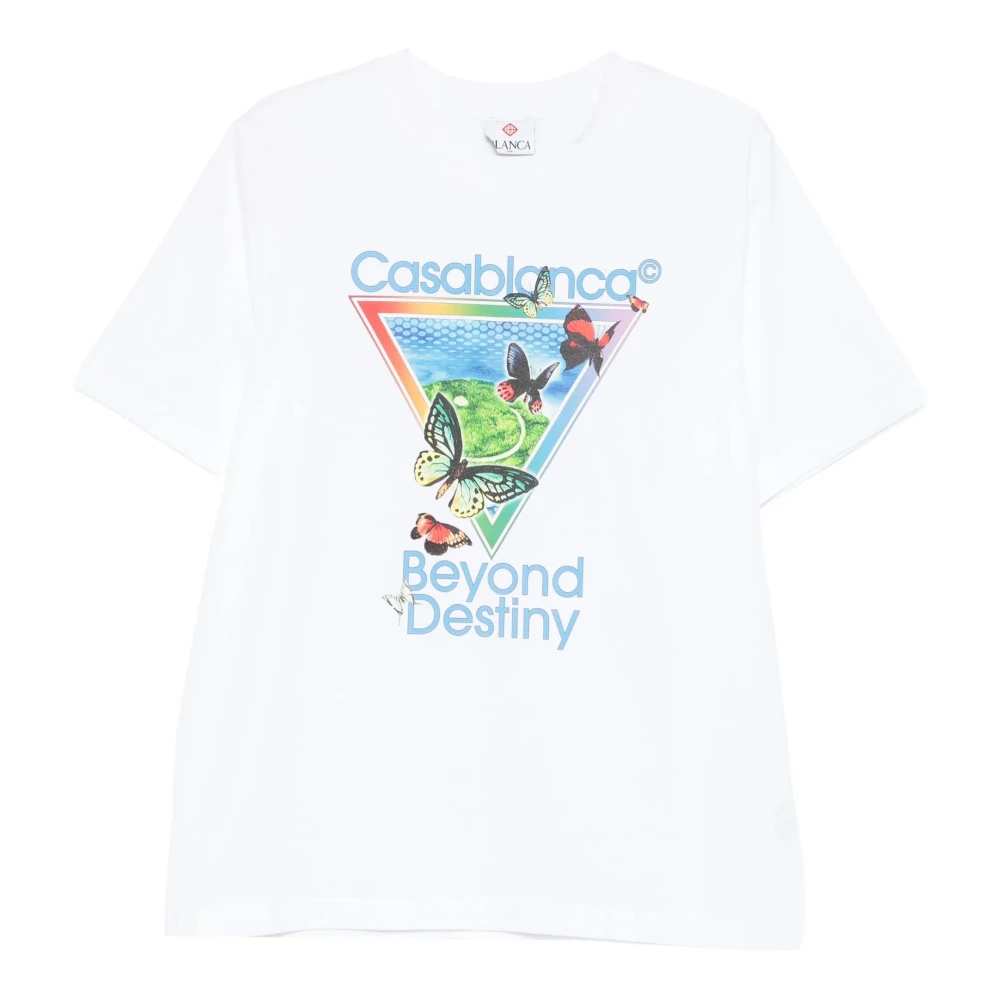 Casablanca Men's White Graphic-Print Short Sleeve T-Shirt - T-Shirts - M - Tops