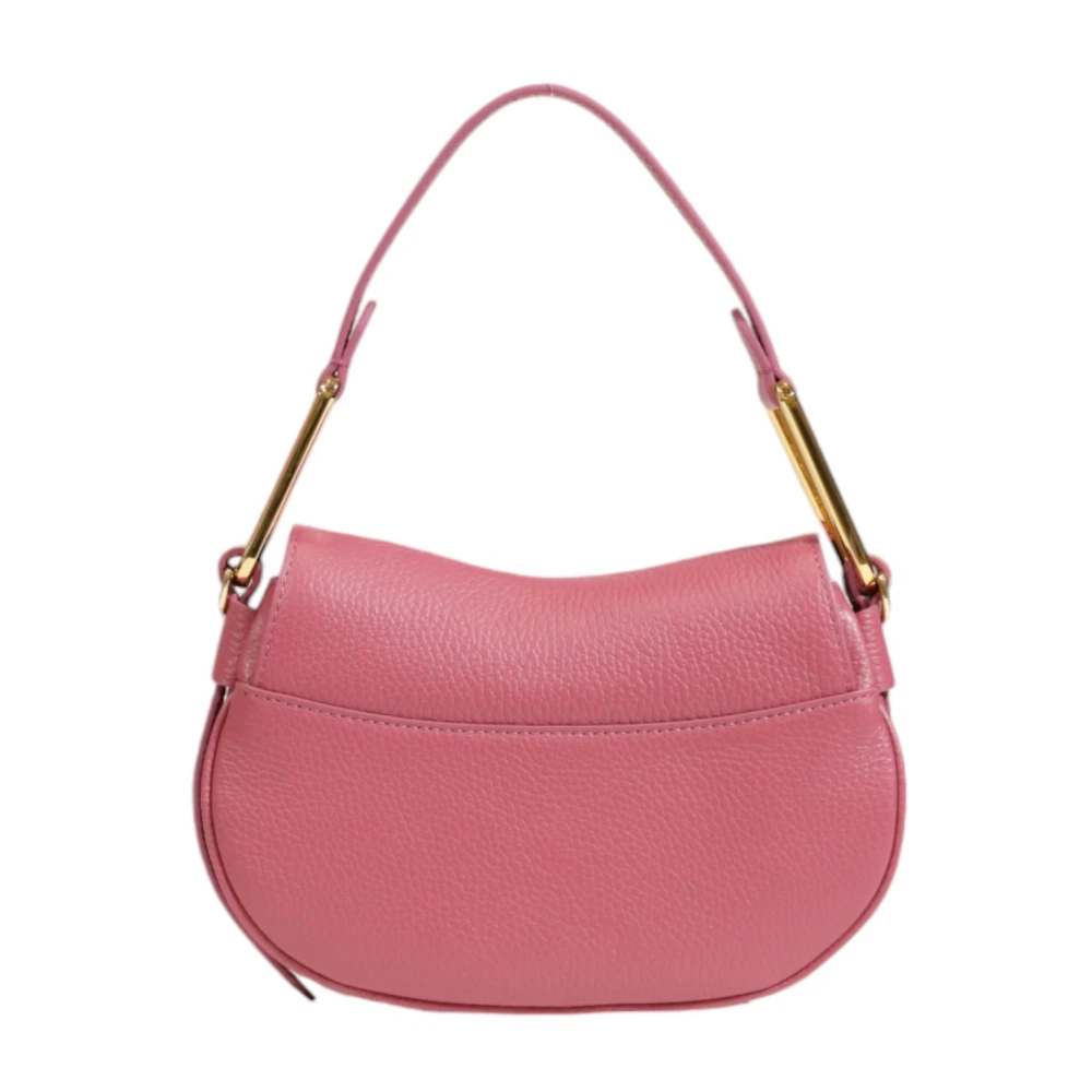 Coccinelle Roze Leren Handtas met Clip Sluiting Pink Dames
