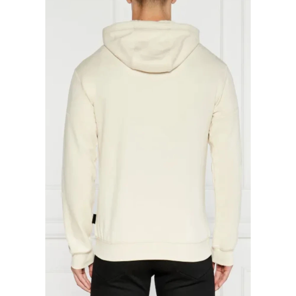 Emporio Armani EA7 Witkap Grijs Full-Zip Hoodie Sweater Beige Heren