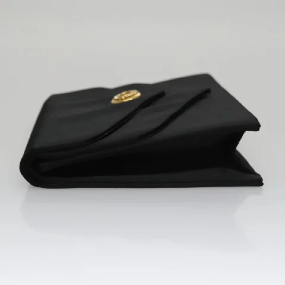 Saint Laurent Vintage Pre-owned Satin clutches Black Dames