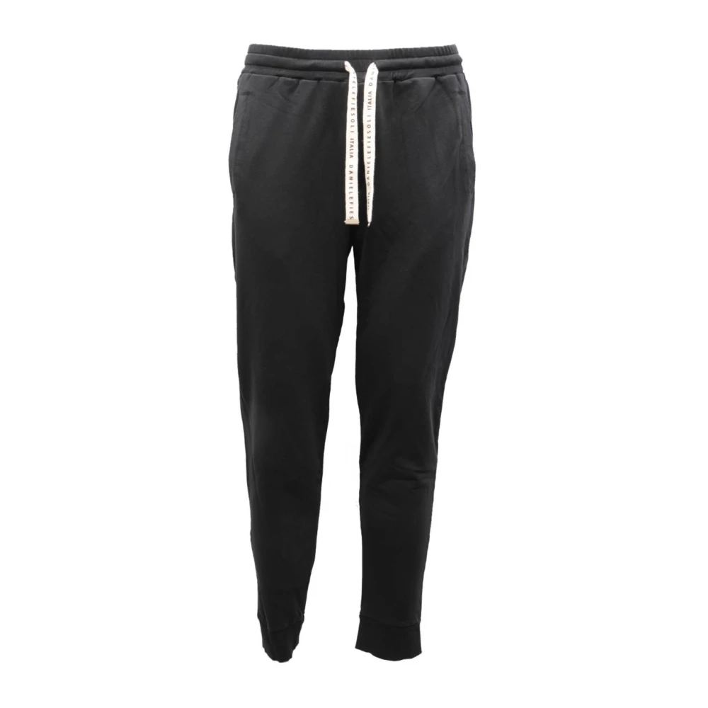 Daniele Fiesoli Men's Black Cotton Sweatpants Made In Italy