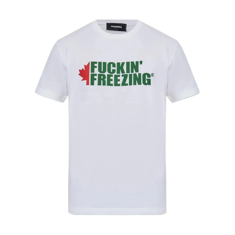 Dsquared2 Herr Vit Toppar M, Avslappnad T-Shirt För Män