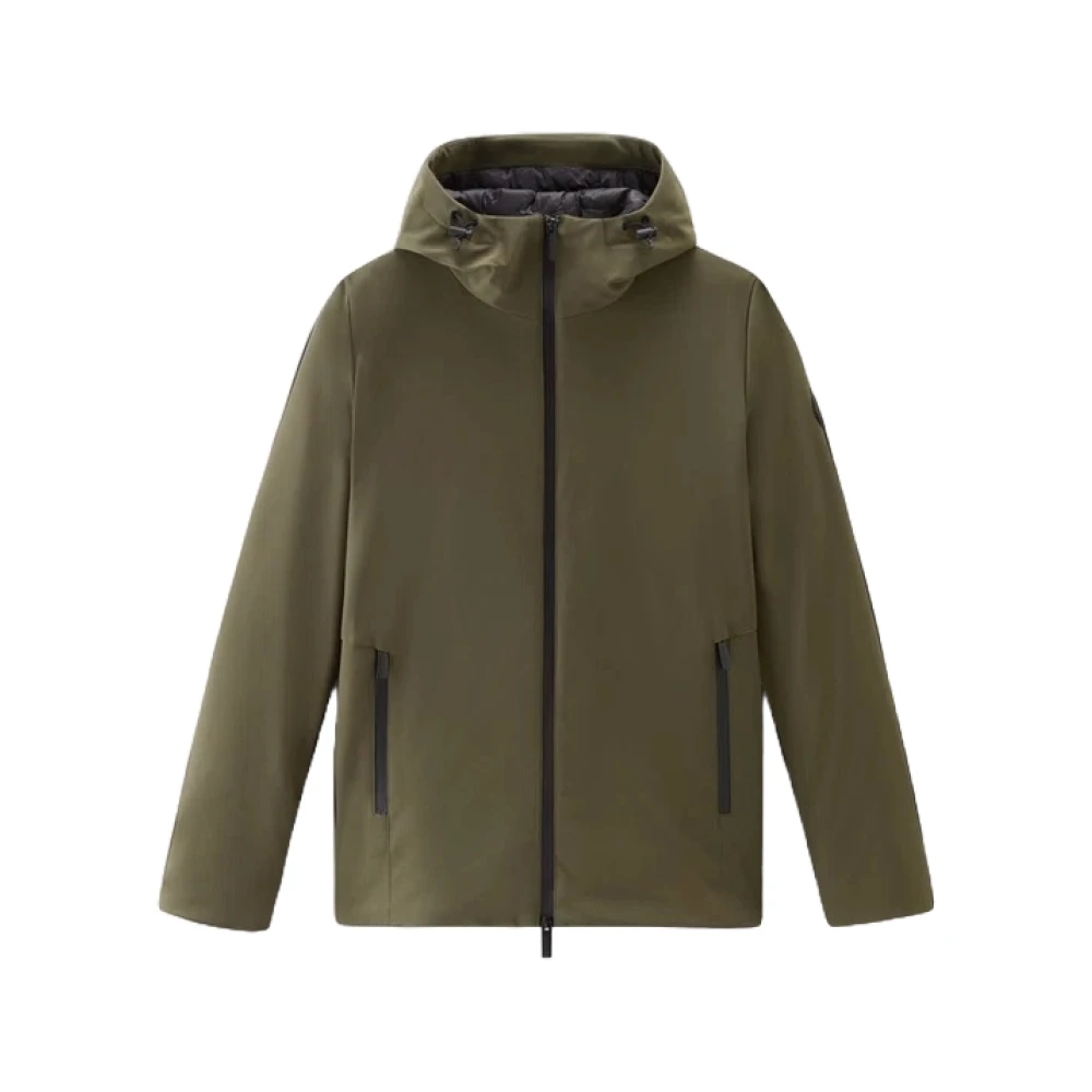 Woolrich Soft Shell Hoodie Green Heren