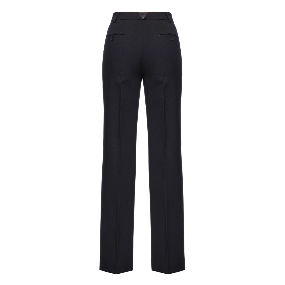 pinko Rechte broek in zwart wol Black Dames