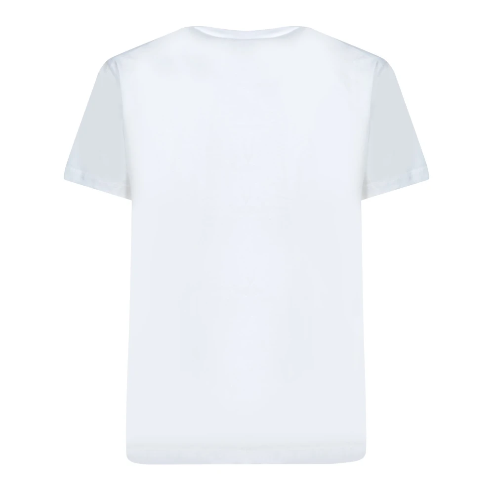 Dsquared2 Wit Katoenen Bladprint T-shirt White Heren