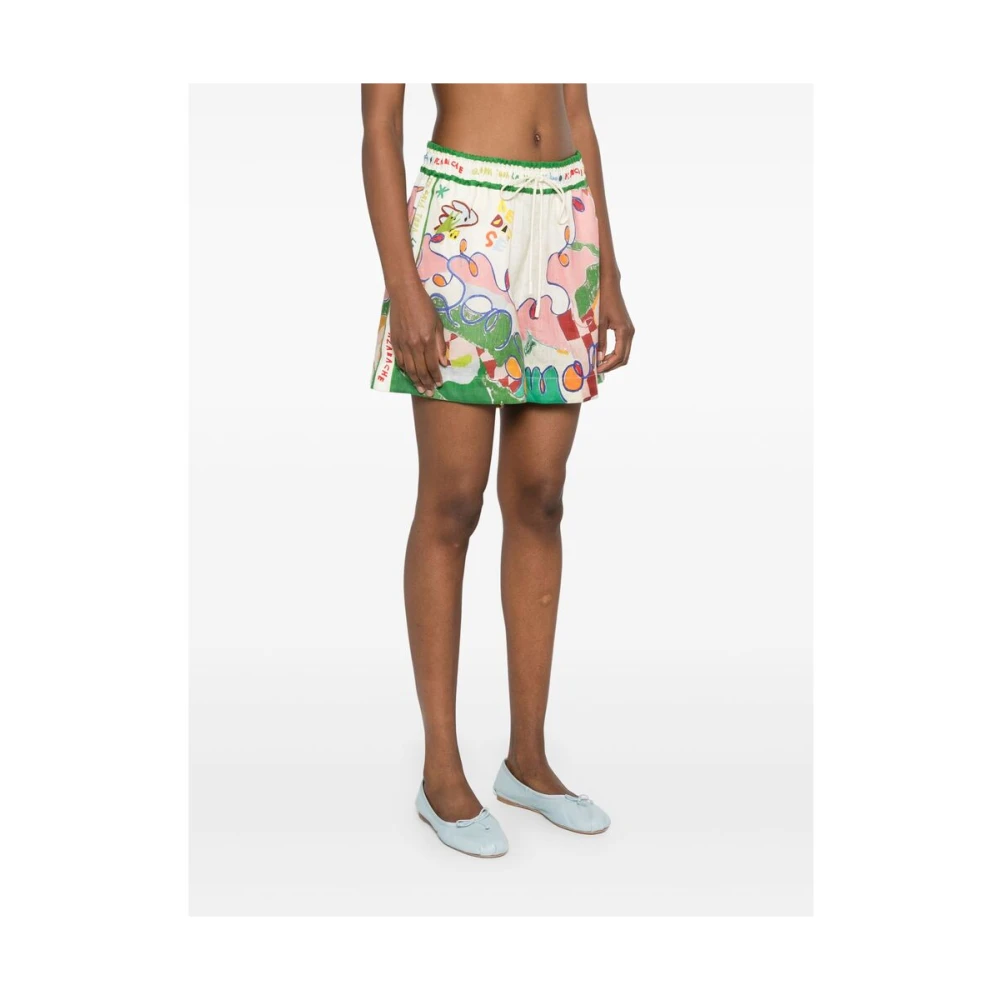 Alemais Illustratie-stijl Linnen Shorts Multicolor Dames
