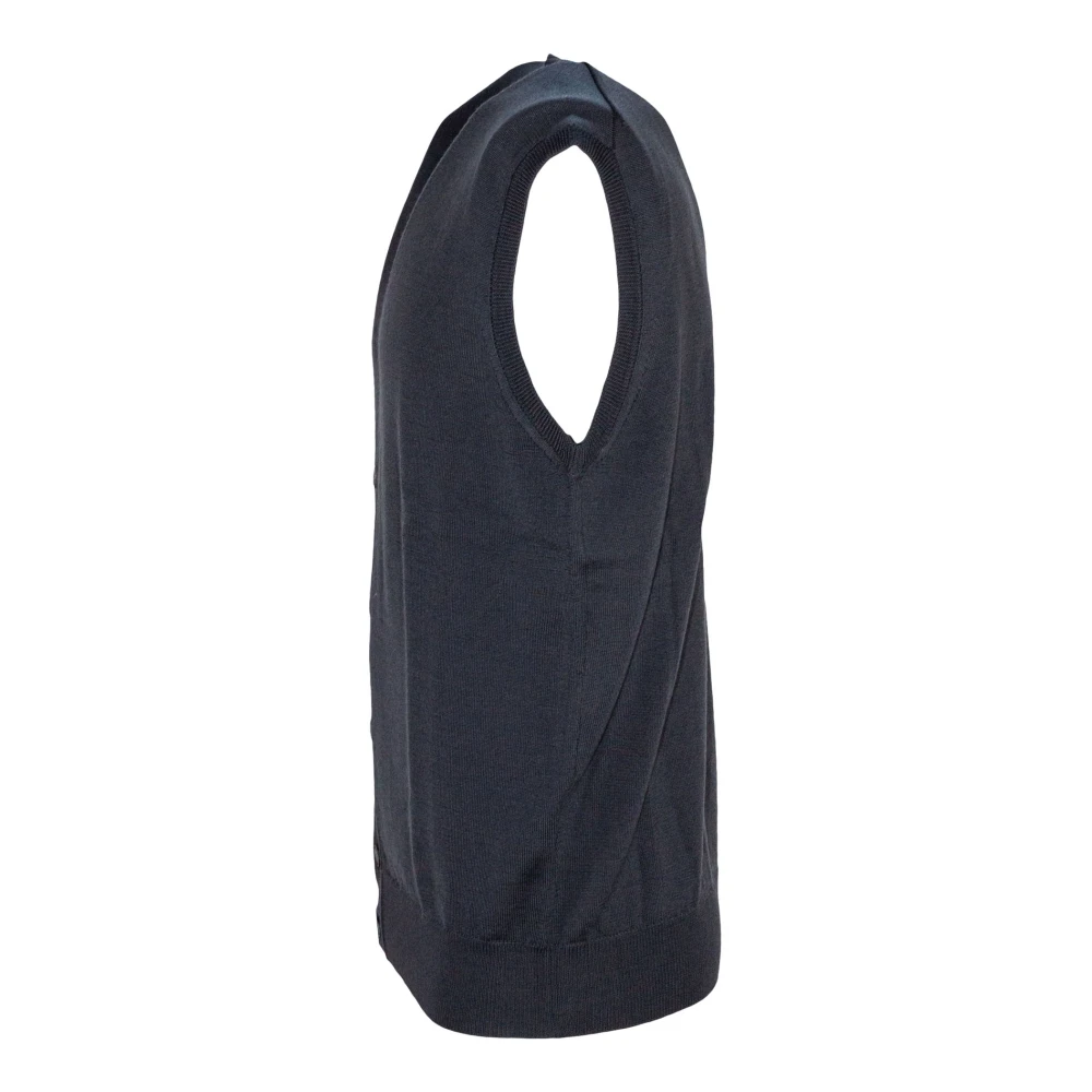 Kangra Grijze Wollen Mouwloze Vest met V-hals Gray Heren
