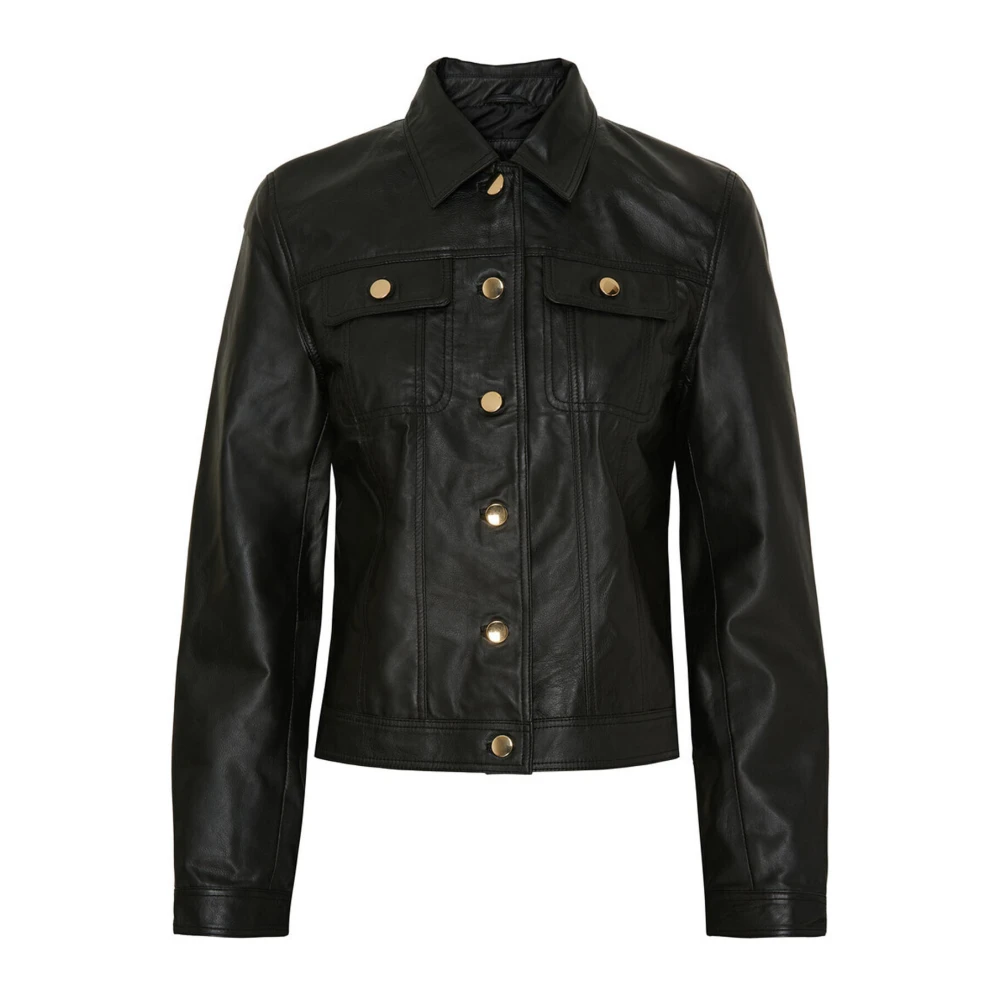 Btfcph Denim Jack Zwart met Gouden Accents Black Dames