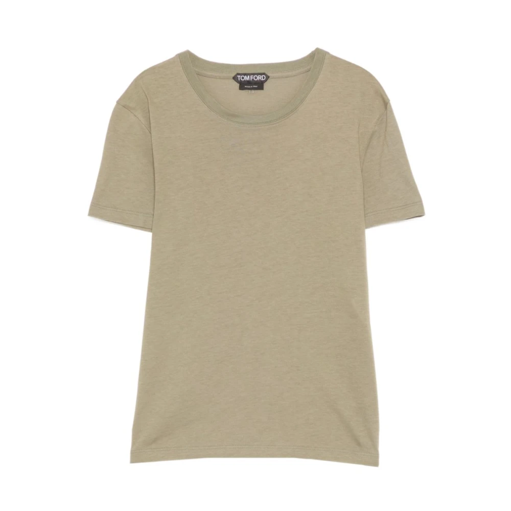 Tom Ford Women's Green Cotton Crewneck T-Shirt - T-Shirts - S - Tops