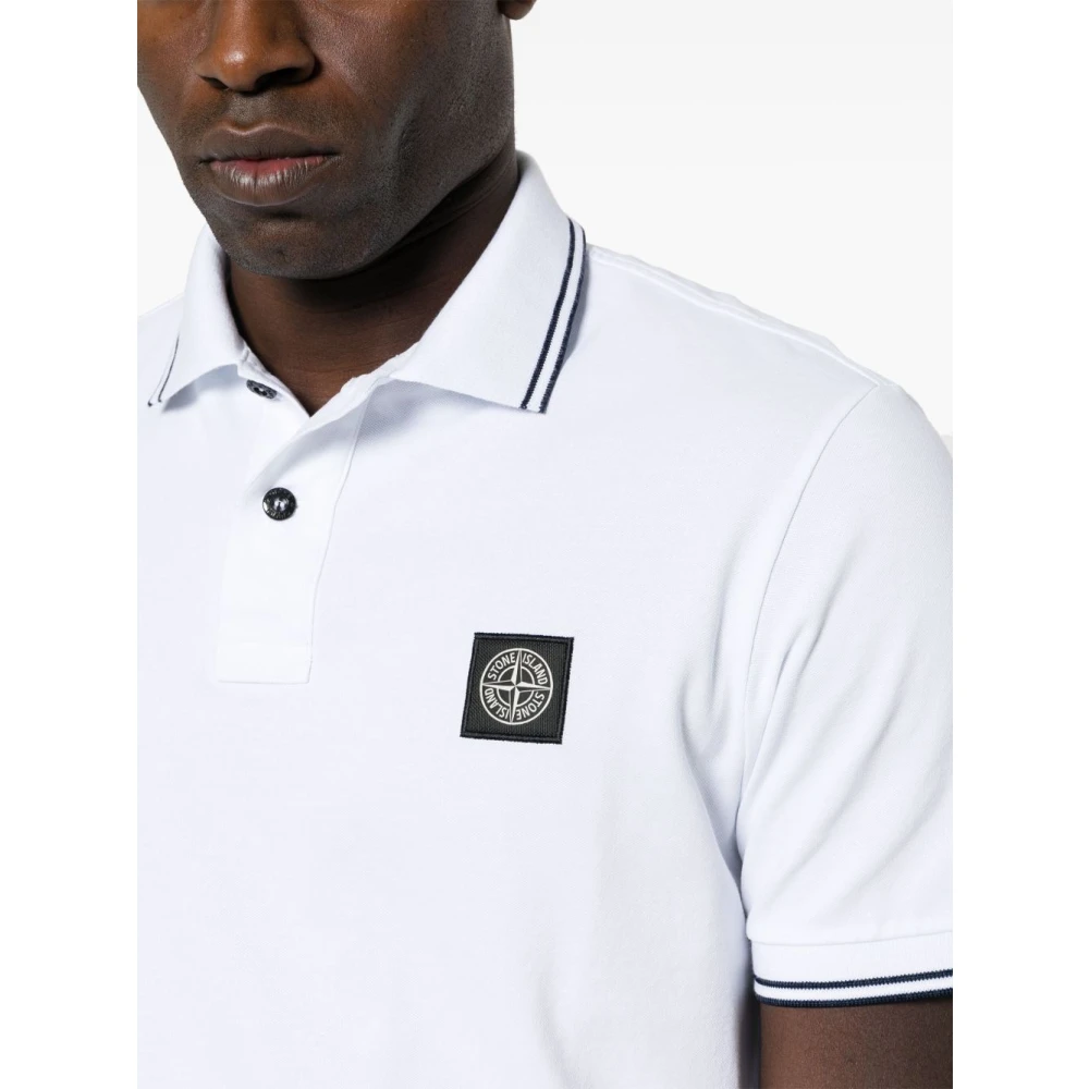Stone Island Gestreept Poloshirt in Wit White Heren