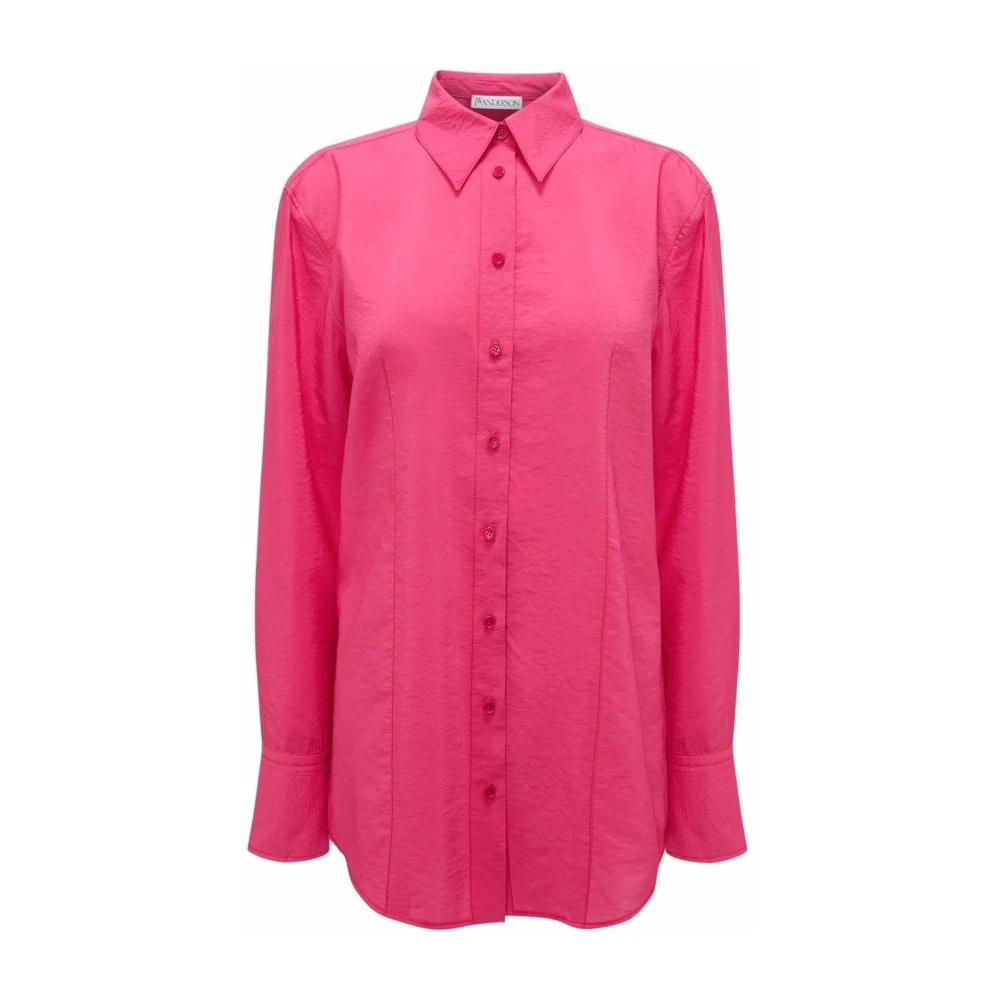 Jw Anderson Women's Pink Shirts, Xs, Casual Long Sleeve Shirt