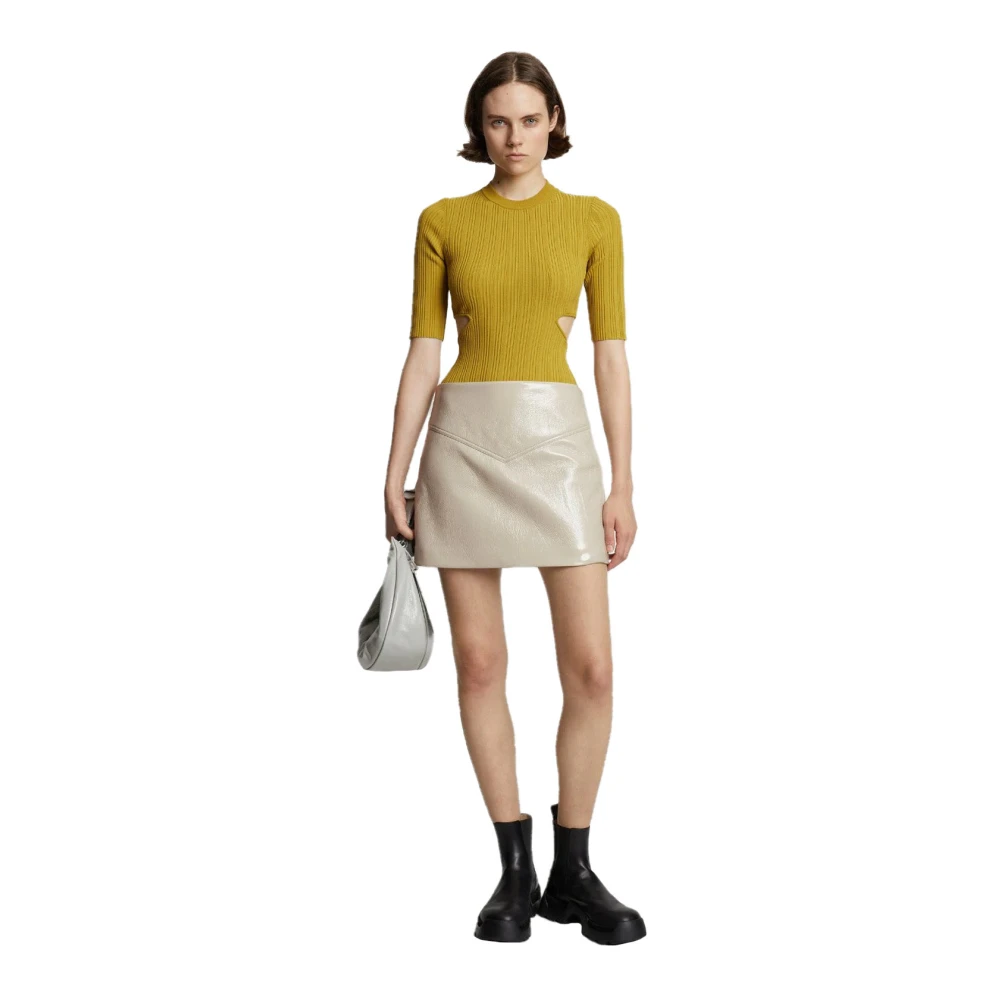 Proenza Schouler Glanzende Effect Mini Rok White Dames