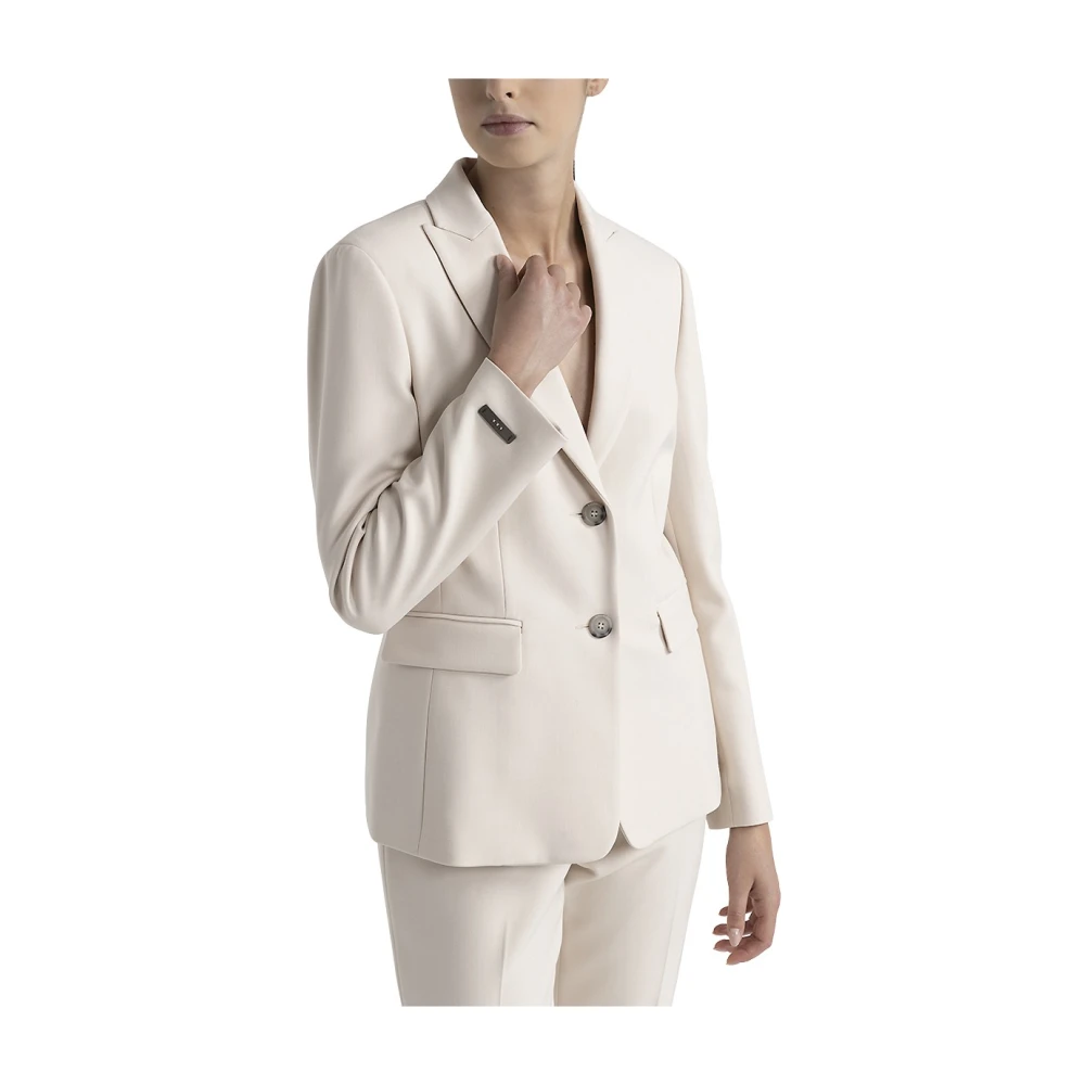 PESERICO Blazer van dubbelzijdige technische stof Beige Dames